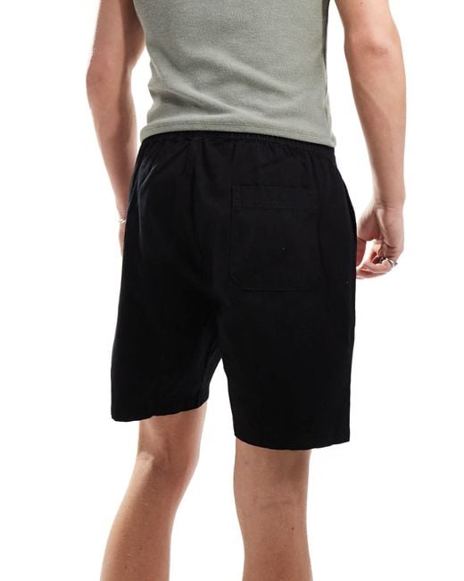 Only & Sons Black Pull On Twill Short for men