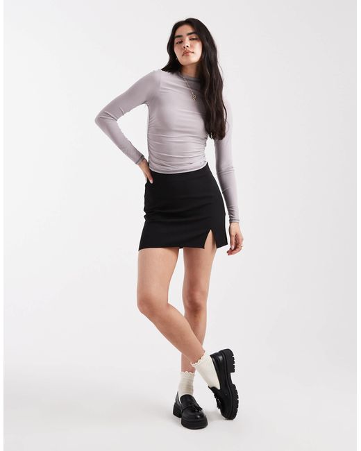 ASOS White Split Front Mini Skirt