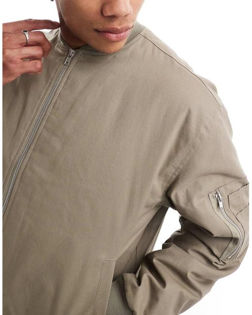 Giacca Bomber Oversize Marrone Con Tasche di ASOS in Gray da Uomo