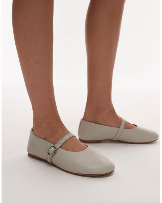Ash - ballerines froncées en cuir avec boucle - cassé TOPSHOP en coloris Brown