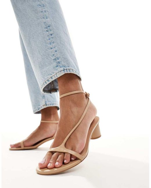 & Other Stories White Leather Heeled Sandals