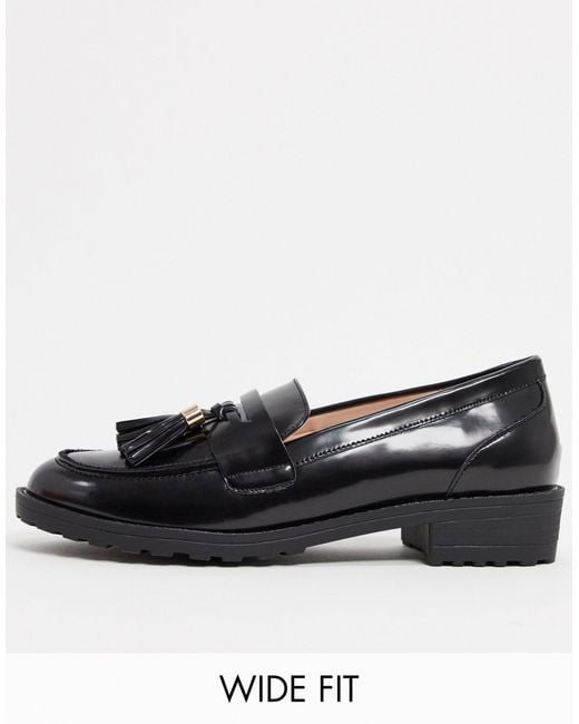 Raid Wide Fit Black Buster Flat Loafers