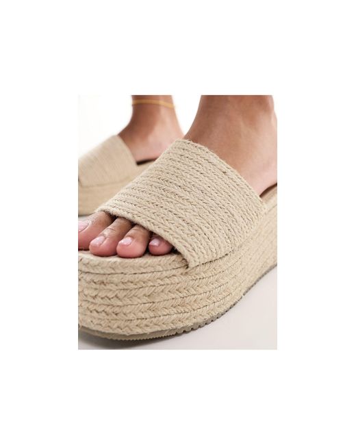 Sandales à plateforme style espadrilles - crème South Beach en coloris White