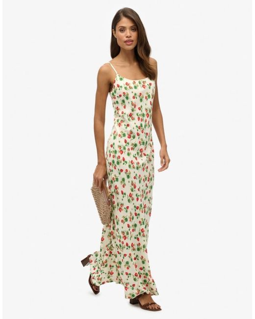 Superdry Red Bias Cut Maxi Slip Dress
