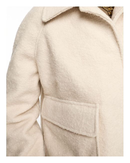 Pull&Bear White Wool Cropped Coat