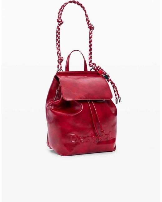 Desigual Red Small Backpack Logo