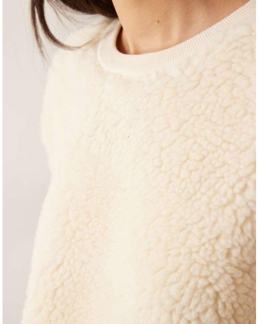 ASOS Natural Oversized Borg Sweater