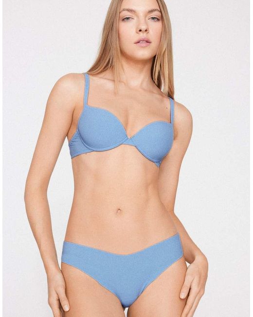 Tezenis Blue High-Leg Laser-Cut Brazilian Briefs