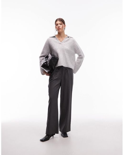 ARKET Gray Alpaca And Wool Knitted Jumper With Polo Collar