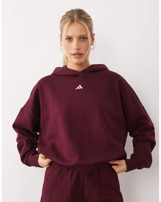 Adidas Originals Red Adidas Sportswear Three Stripes Studios Hoodie