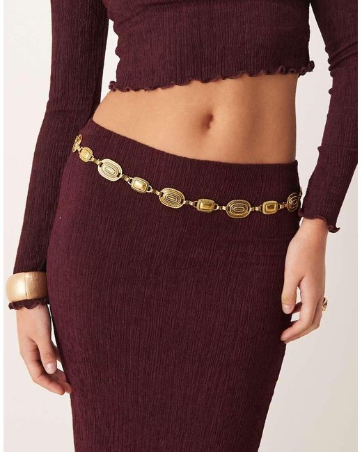 New Look Red Co-Ord Texture Midi Skirt