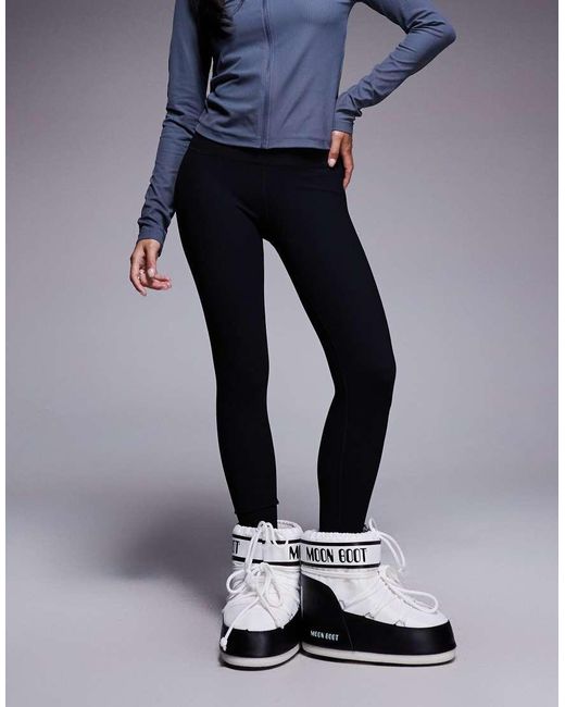 ASOS 4505 Ski & Snow Blue Asos 4505 Petite Ski Thermal Ribbed Fleece Back Base Layer Legging With Sweat Wicking