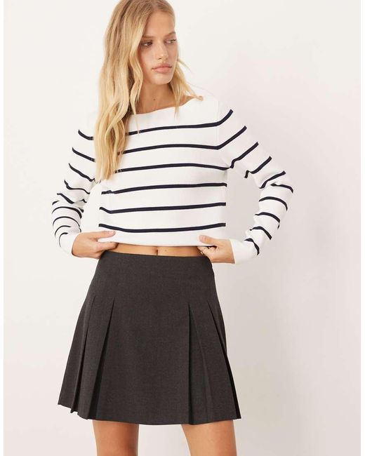 Mango Natural Pleated Mini Skirt