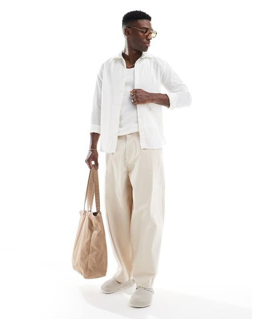 Jack & Jones Overhemd Van Linnenmix in het White voor heren