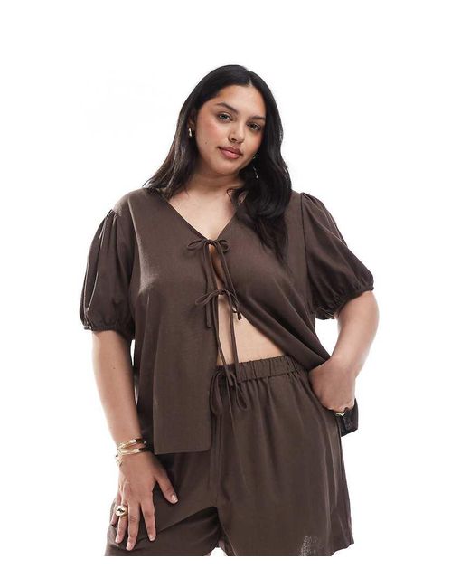 Pieces Plus Pieces Curve in het Brown
