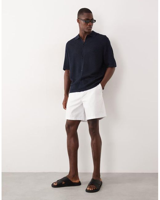 ASOS Blue Relaxed Knitted Button Through for men