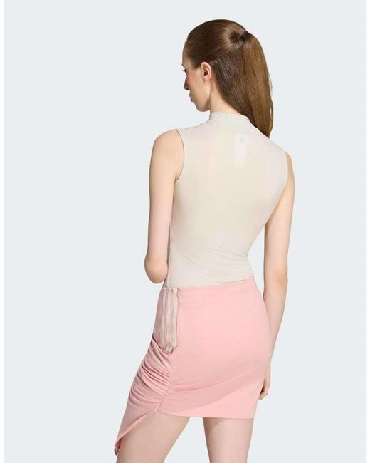Adidas Originals Pink Adiluna Season 2 X Jennie Sheer Sleeveless Bodysuit
