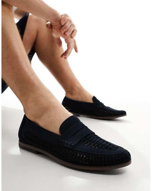 Schuh Black Reem Woven Loafers for men