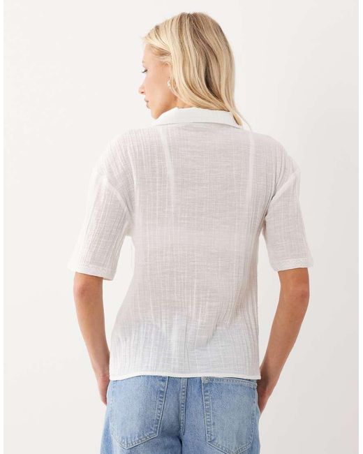 ASOS White Lace Insert Pomegranate Embroidered Shirt
