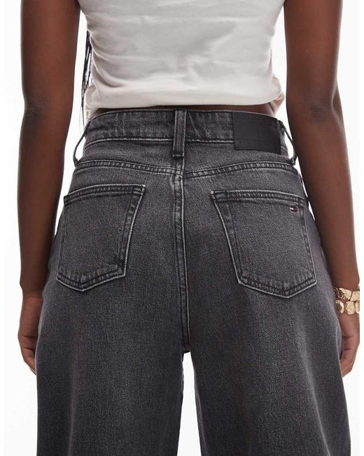 Vaqueros Negros De Corte Barrel Jeanie De Tommy Hilfiger de color Blue