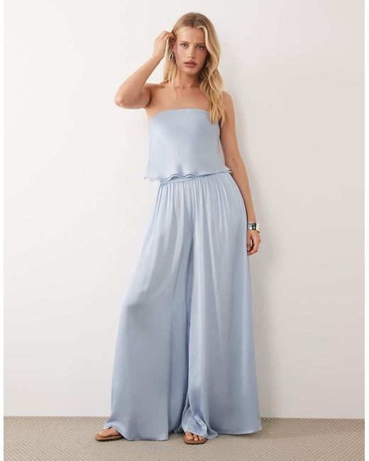 Mango Blue Azur Flowy Bandeau Top
