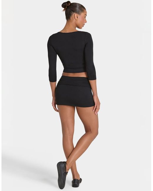 BO+TEE Black Foldover Mini Skort