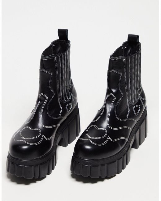 Koi Footwear Black Koi Riviera Chunky Western Boots
