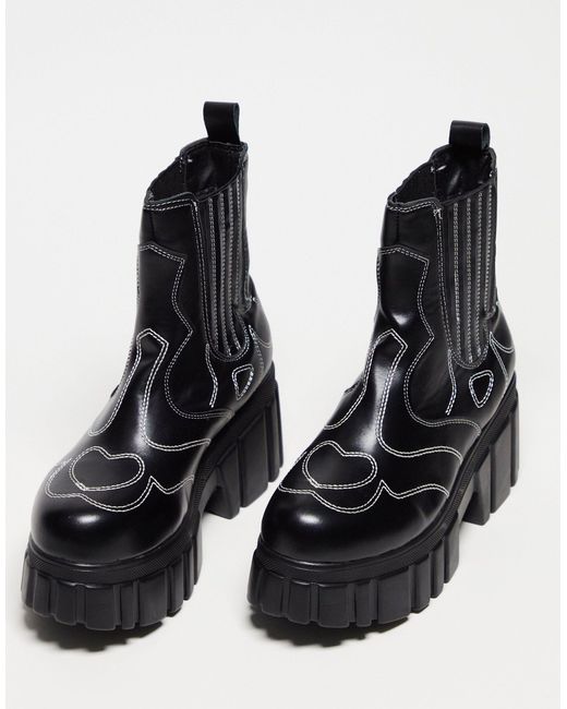 Koi - riviera - grosses bottes style western Koi Footwear en coloris Black