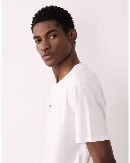 JJ Rebel White Oversized T-shirt With Front Logo for men
