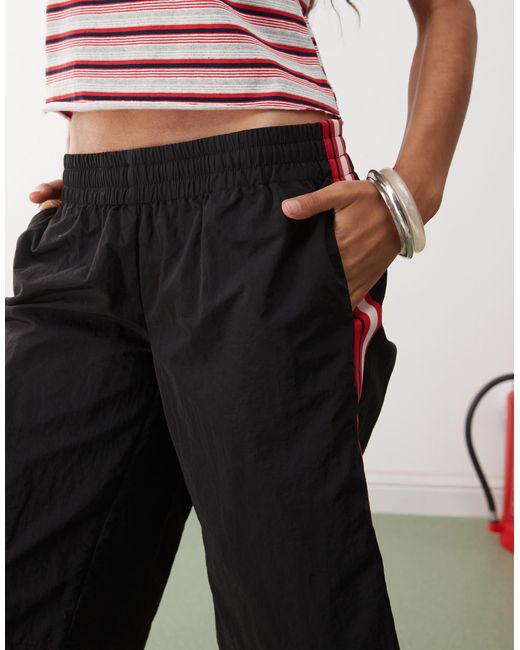 Lioness White Sevigney Elastic Waist Side Stripe Windbreaker Jorts