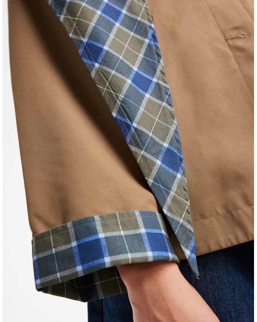 ONLY Blue Contrast Sleeve Trench With Matching Scarf