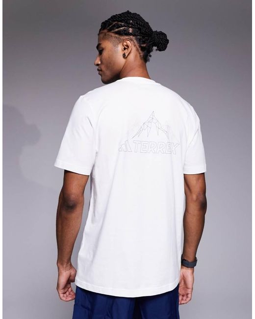 Adidas Originals Blue Adidas Training Terrex Mountain T-shirt for men