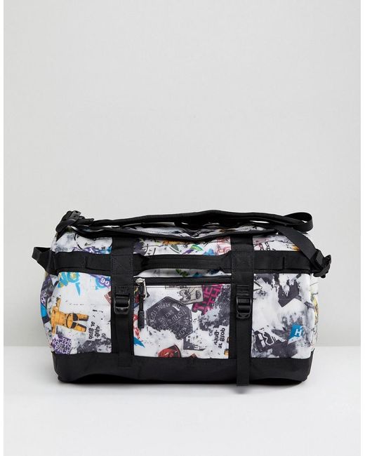 The North Face Black Base Camp Duffel Bag Extra Small 31 Litres In Sticker Print for men