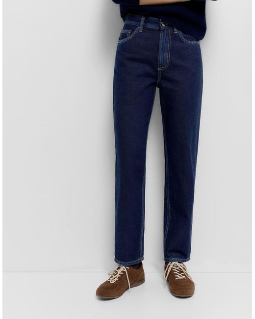Pull&Bear Blue Petite High-waist Mom Fit Jeans