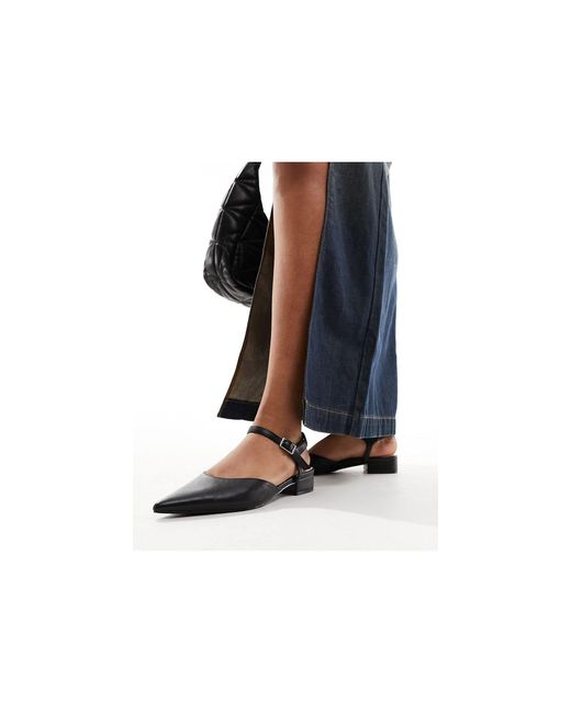 Truffle Collection Black Pointed Heeled Mules
