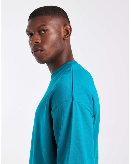 ASOS – essential – relaxed-fit-sweatshirt in Blue für Herren