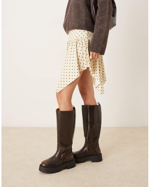 ASOS Natural Hanky Hem Asymmetric Mini Skirt