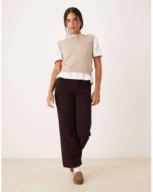 Glamorous White Knitted Crew Neck Vest Top