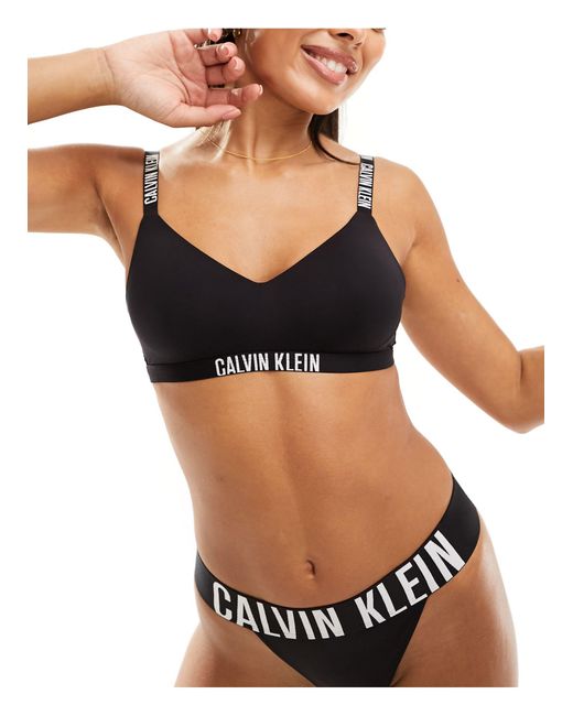 Calvin Klein Black Intense Power Micro Lightly Lined Crop Bralet