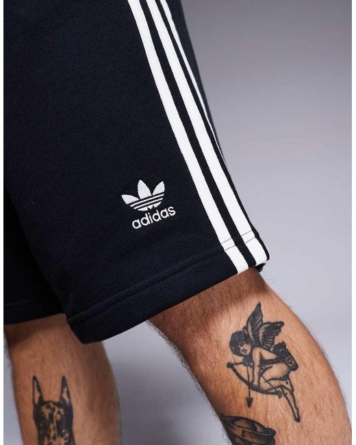 Adidas Originals Black 3-stripes Shorts for men