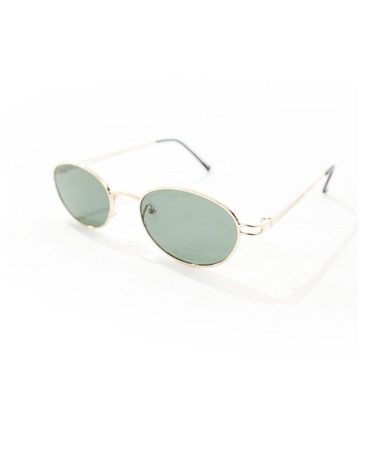 ASOS Natural Metal Oval Sunglasses