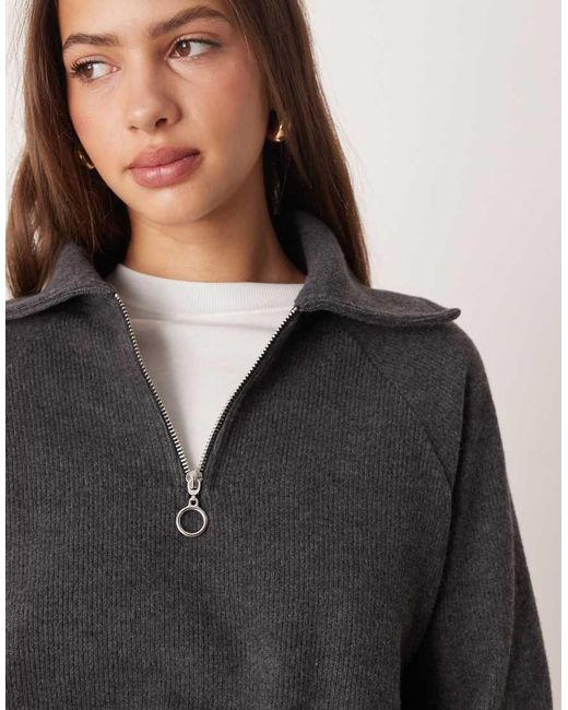 ASOS Gray Super Soft Cinched Zip Through Jumper