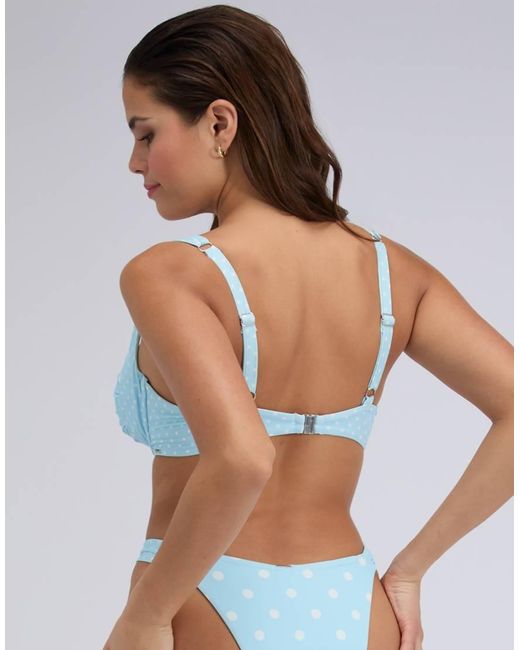 Boux Avenue Blue Soneva Balconette Bikini Top Summer Polka Dot Swimwear