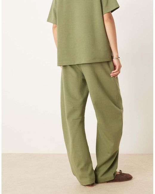 ASOS Green Interlock Barrel Leg Jogger