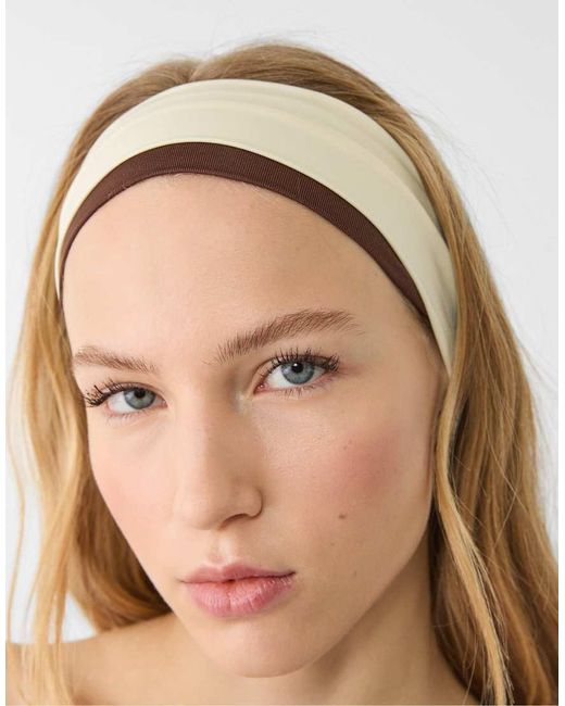 Stradivarius White 2 Pack Of Elastic Hair Bands