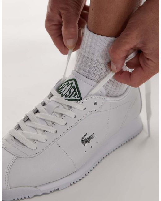 Zapatillas De Deporte Blancas De Cuero Club Low De Lacoste de color Metallic