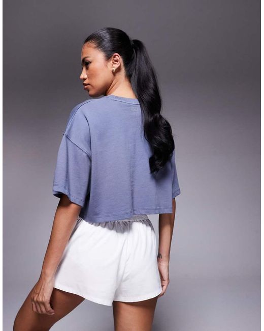4505 Blue Icon Heavyweight Cotton Cropped T-shirt With Quick Dry Finish