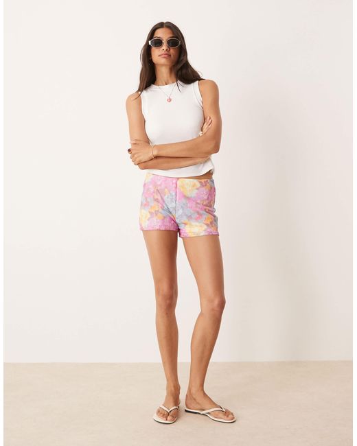 ASOS White Co-ord Lace Micro Mini Shorts