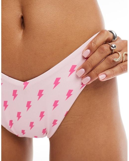 OOSC Pink Strike Of Luck Mix And Match V-Cut Bikini Bottoms