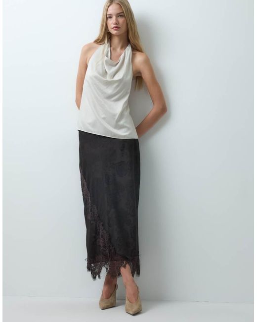 Vero Moda Gray Halterneck Waterfall Top